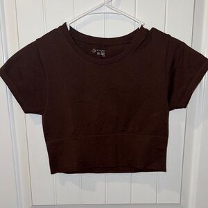 Aerie Red Boxy Crop Short Sleeve T-Shirt
